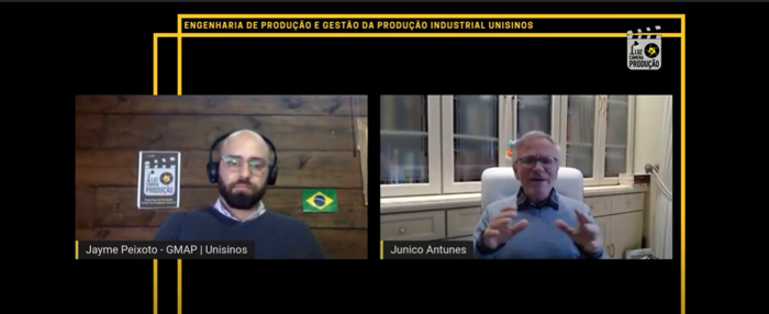 Junico Antunes palestra em live da Engenharia de Produção e Gestão da Produção Industrial da Unisinos